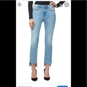 Good American Good Straight Jeans with Raw Hem